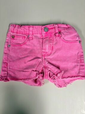 Hudson Jeans Kids Pink Denim Frayed Hem Shorts